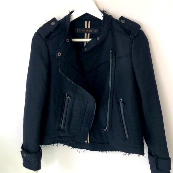 ZARA  Motorcycle Style wool jacket - Picture 1 of 7